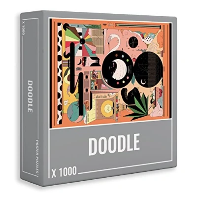 Image of Cloudberries Doodle Premium, Colourful 1000 Piece Jigsaw Puzzle with a Quirky, Abstract Design and Loads of Fun Details! Made in Europe FSC paper.