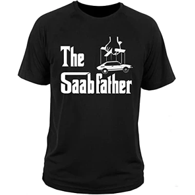 Image of Cool Tee Shirt T Car Saab 900 Turbo Aero 9 3 5 The Saabfather Black L