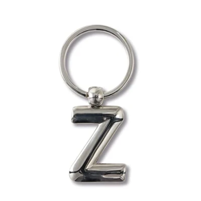 Image of if Metal Personalised Alphabet Letters Z Keyring, 7 cm, Silver