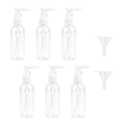 Image of JOYISEN 6PCS Travel Bottles 100ML Plastic Pump Bottle Dispenser for Toiletries Small Empty with 2 Funnels