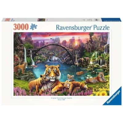 Image of Ravensburger paradiesischer Lagune Animals Wild 16719 Tiger in Paradise Lagoon 3000 Pieces Puzzle for Adults and Children from 14 Years, Multicoloured, 48 x 32