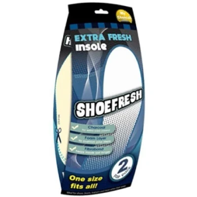 Image of 2 pair anti odour eater charcoal shoe insoles universal