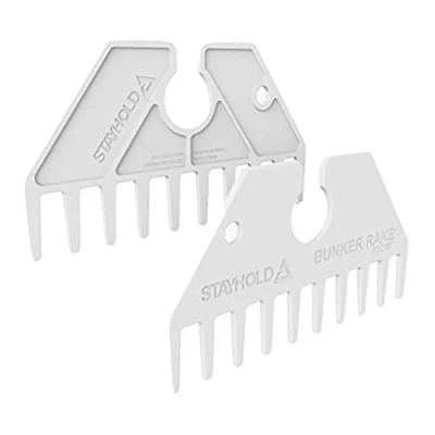 Image of STAYHOLD® Golf Bunker Rake, 2 Pack, Durable &amp; Lightweight, Personal Pocket Sized, Fits All Clubs