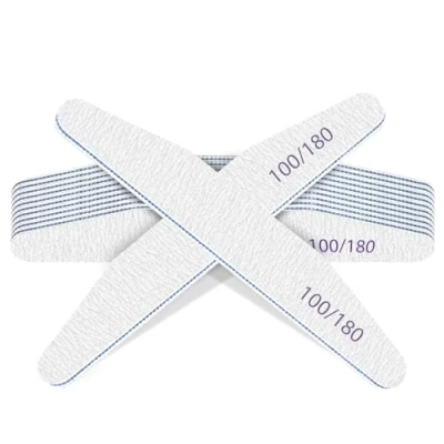 Image of MOXYOY 12PCS Nail Files, 100/180 Grit Double Sided Emery Boards, Washable Professional File Tools for Home &amp; Salon Use (Blue)