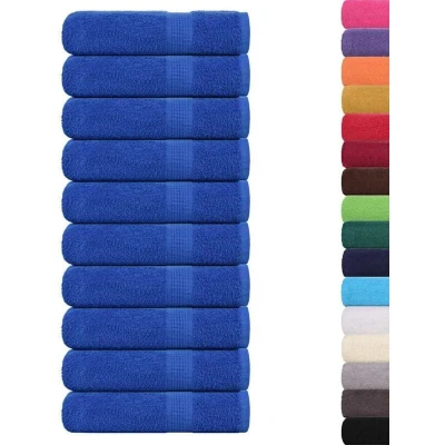 Image of vidaXL Hand Towels 10 pcs Blue 50x100 cm 360 gsm 100% Cotton