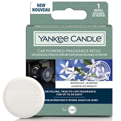 Image of Yankee Candle Car Powered Fragrance Diffuser Refill Midnight Jasmine Air Freshener Lasts Up To 60 Days 1 Count