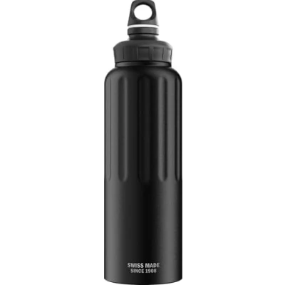 Image of SIGG Aluminium Water Bottle Sports WMB Traveller Black Climate Neutral Certified Carbonated Drinks Leak Proof Feather Light BPA Free Outdoor, &amp; Fitness 1.5L
