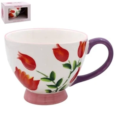 Image of Lesser &amp; Pavey Beautifully Designed Footed Mug Mugs for Tea Coffee with Great British Designs Tulips Cups Home, Office or Shops Lynsey Johnstone