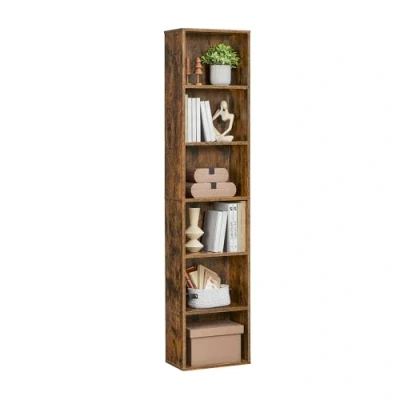 Image of VASAGLE Bookcase, Bookshelf with 6 Shelves, for Living Room, Study, Office, Bedroom, Industrial Style, 24 x 40 178.5 cm, Rustic Brown LBC167K01