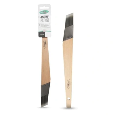 Image of Axus Decor Angled Fitch Paint Brush (Grey Series) 32mm For All Paints, Filaments, Detailed Work &amp; Touching Up, Comfortable Handle, Rust Resistant Stainless Steel, Grey