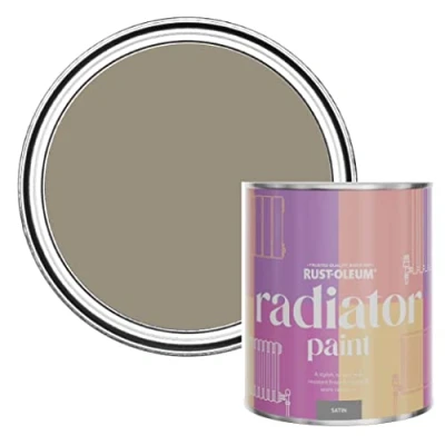 Image of Rust Oleum Brown Heat Resistant Radiator Paint in Satin Finish Cocoa 750ml