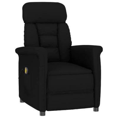 Image of vidaXL Massage Chair Black Microfibre Fabric