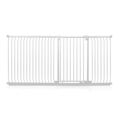 Image of Safetots Extra Tall Elite Safety Gate, 216cm 225cm, Matt White, 96.8cm in Height, Pressure Fit Stair Baby Gate for Doors Hallways and Spaces, Barrier, Easy Installation