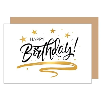 Image of Edition Seidel Premium Birthday Card with Envelope. Greeting Happy for him or her Friend Husband Wife Mum Dad Girlfriend Boyfriend elegant style (G3575 SW024)