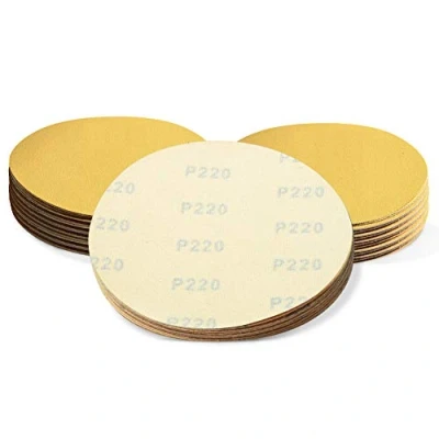Image of SPEEDWOX 50 Pcs 6 Inches Sanding Discs 220 Grit Dustless Hook and Loop Sandpaper for Random Orbital Sander Yellow Finishing Automotive Woodworking