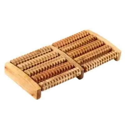 Image of SystemsEleven Wooden Foot Feet Roller Wood Care Massage Reflexology Relax Relief Massager Spa by
