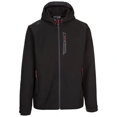 Image of Trespass Mens Softshell Jacket Adjustable Fixed Hood Chin Guard Marlon B