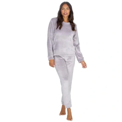 Image of Undercover Ladies Shimmer Fleece Pyjamas 34B2085 Silver Grey M