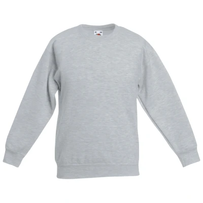 Image of Fruit of the Loom Boys Kids Unisex Classic 80/20 Set In Sweatshirt (Pack 2) Grey Size 12 13Y