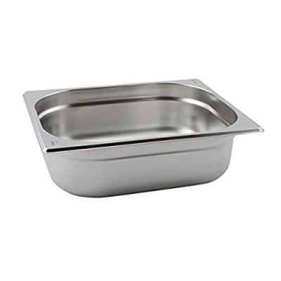 Image of Genware GN12 100 Stainless Steel Gastronorm Pan, 1/2 GN, 327 mm Length, 265 Width, Deep
