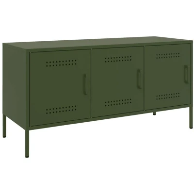 Image of vidaXL TV Cabinet Olive Green 100.5x39x50.5 cm Steel