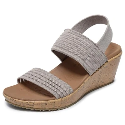 Image of Skechers Bob&#039;s Womens Desert KISS SERENDIPITOUS, Taupe Microfiber, 8 UK
