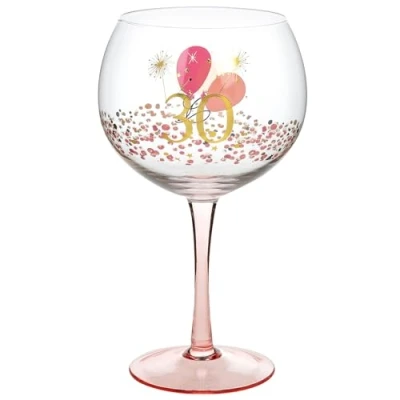 Image of Shudehill Giftware Rush Blossom Special Birthday Gin Glass (30th)