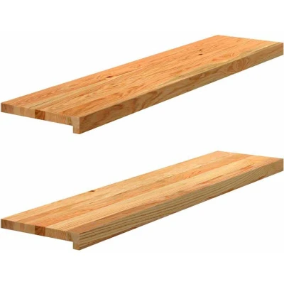 Image of vidaXL Window Sills 2 pcs Light Brown 110x30x2 cm Solid Wood Oak