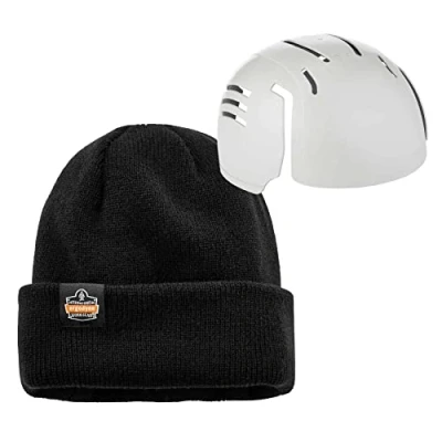 Image of Rib Knit Hat with Bump Cap Insert, Ergodyne N Ferno 6811ZI, Black , Polyester