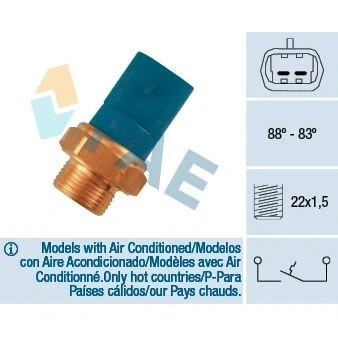 Image of 90357303 Temperature Switch, radiator fan EPS 1.850.102 M22x1,5 Made in Italy OE Equivalent VAUXHALL: Calibra, Astra Mk3 Convertible, Astravan