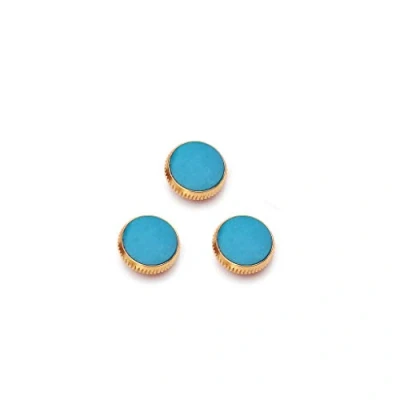 Image of Alnicov Gold Plated Stone Inlays Trumpet Finger Buttons for Replacement Blue Set of 3