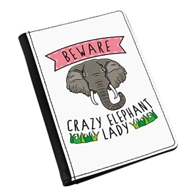 Image of Gift Base Beware Crazy Elephant Lady Passport Holder Cover