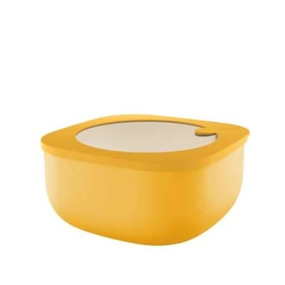 Image of Guzzini Kitchen Active Design, STORE&amp;MORE BIO, Shallow Airtight Fridge/Freezer/Microwave Containers (L) Mango Yellow, 19,5 x h9,3 cm 1900 cc 170721236