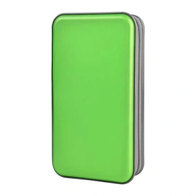 Image of alavisxf xx CD Case Hard, 96 Capacity Plastic Portable Travel Protective Zipper DVD Holder Disc Car Storage Wallet Bag (96 Capacity, Green)