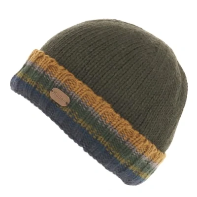 Image of Kusan 100% Wool Ribbed Pull On Beanie Hat PK1811 (Khaki)