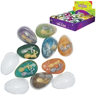 Image of 5x Random Twin Aliens in Egg, Bouncing Gooey Babies Alien Eggs, Toys Stocking Fillers for Kids 6+ Years