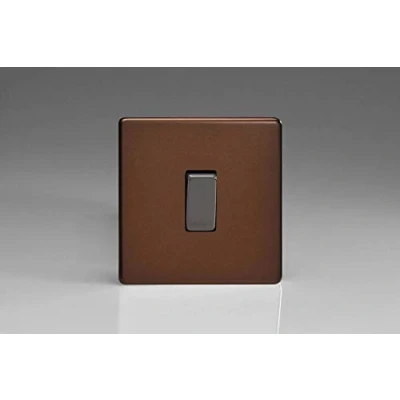 Image of XDM1S Varilight Flat Plate Screwless Mocha 1 Gang Light Switch