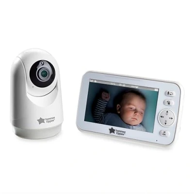 Image of Tommee Tippee Dreamview Audio and HD Video Baby Monitor with Night Vision Camera Soothing Sounds, USB Rechargeable, Portable 5 Inch Display Parent Unit 250m range.