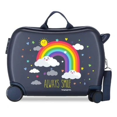 Image of Enso Arcoiris Always Smile Blue Kids Rolling Suitcase 50 x 39 20 cm Rigid ABS Combination Lock 38 Litre 2.1 kg 4 Wheels Hand Luggage