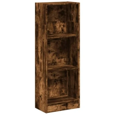Image of vidaXL Bookcase Bookshelf Book Rack Storage Cabinet Smoked Oak Engineered Wood 40x24x176 cm Living Room, Bedroom, Office