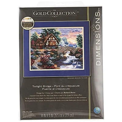 Image of Dimensions Twilight Bridge, Cotton, Multi Colored, 14 x 11 (36 28 cm)