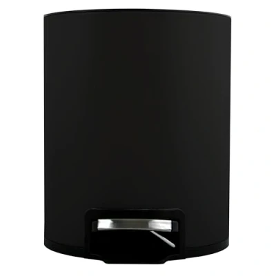 Image of Spirella Riku Cosmetic Bin 3 Litres Stainless Steel with Soft Close Mechanism and Inner Bucket Bathroom Waste Black