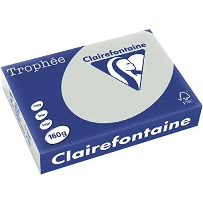 Image of Clairefontaine Trophee A4 160g Paper Pack of 250 sheets (Grey)