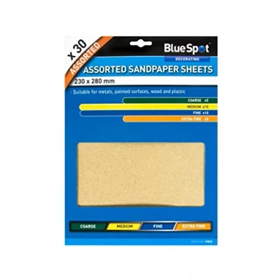 Image of Blue Spot 19850 Assorted Sandpaper (30 Pieces)