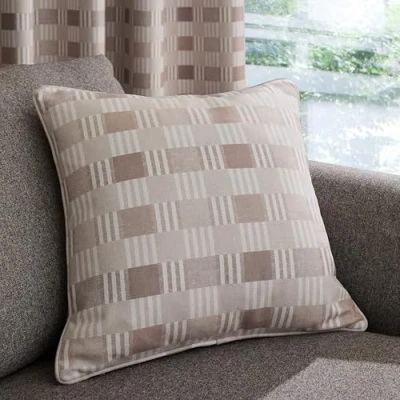 Image of Catherine Lansfield Wilson Check 45x45 cm Cushion Natural