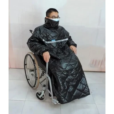 Image of FUYAO Winter Wheelchair Blanket, Waterproof Windproof Full Body Warm Wearable Cosy Cover With Sleeves Rain For Users、Adult