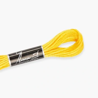 Image of Premium Embroidery Thread Luca S, 100% Giza Cotton, Oeko TEX Certified Stranded Cotton 372 / DMC 744 Anchor 305