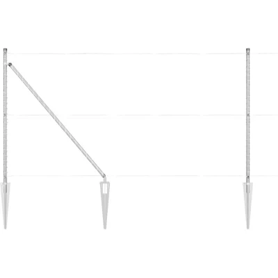 Image of vidaXL Fence Posts with Spike 26 pcs Ø32 mm 140 cm Galvanised Steel
