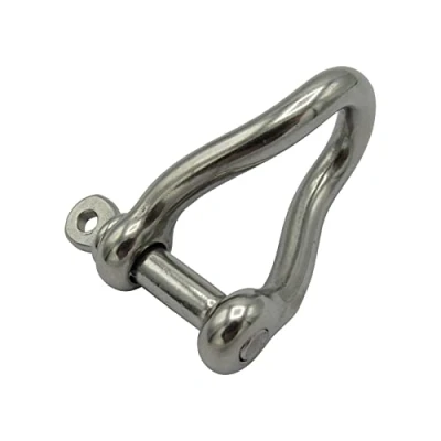Image of Secure Fix Direct Stainless Steel Twisted D Shackle 5MM (Rigging Marine Rope Dee)