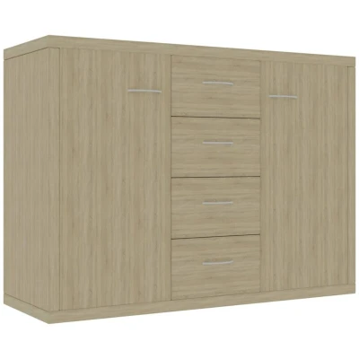 Image of vidaXL Sideboard Storage Cabinet Home Interior Decor Living Room Bedroom Shelf Stand Furniture Organiser Buffet Server Sonoma Oak Chipboard